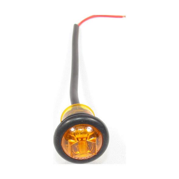 3/4" Amber Round Clearance/Marker Led Light With 1 Led And Amber Lens | F235207