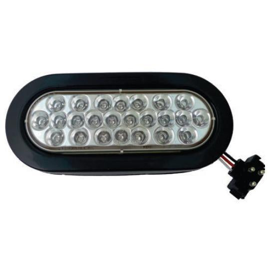 6" Amber Oval Marker/Tail/Turn Led Light With 24 Leds And Clear Lens | F235184