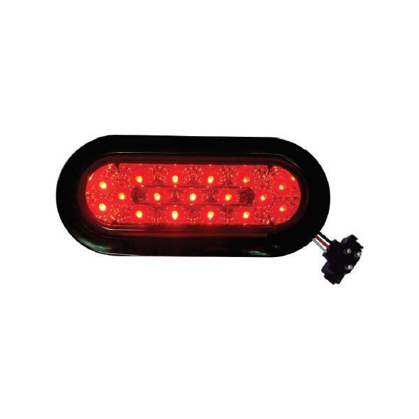 6" Red Oval Marker/Tail/Stop/Turn Led Light With 17 Leds And Red Lens | F235526