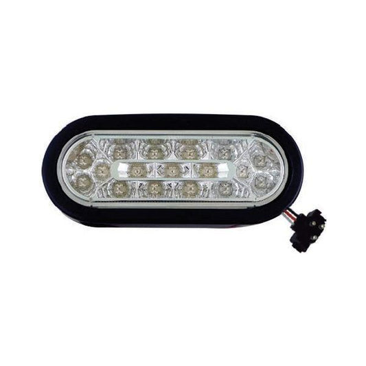 6" White Oval Backup Led Light With 17 Leds And Clear Lens | F235532