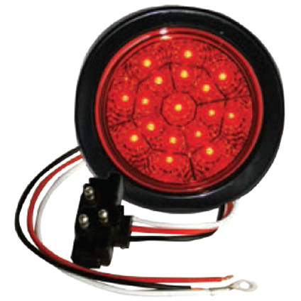 4" Red Round Tail/Stop/Turn Light with 17 Leds and Red Lens