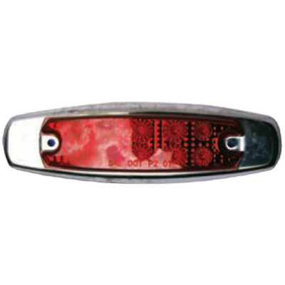 Red Clearance/Marker Led Light with 10 Leds and Red Lens, 24V