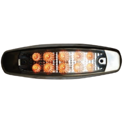 Amber Clearance/Marker Led Light with 10 Leds and Clear Lens, 24