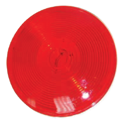 4" Red Round Tail/Stop/Turn Incandescent Light with Red Lens, 24V