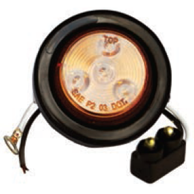 2" Oval Amber Led Light with 4 Leds and Amber Lens