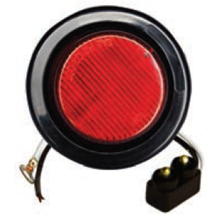 2" Red Round Clearance/Marker Led Light with 10 Leds and Red Lens, 24V