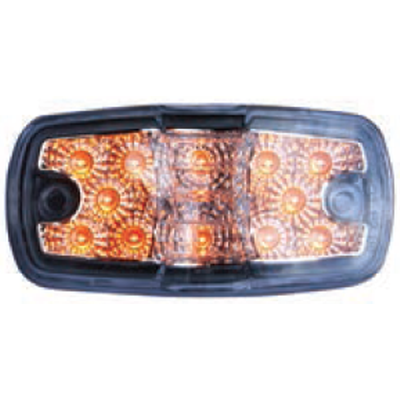4" x 2" Amber Clearance/Marker Double Bullseye Trailer Led Light with 12 Leds and Clear Lens, 24V