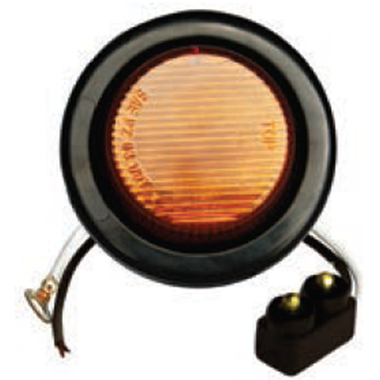2" Amber Round Clearance/Marker Led Light with 10 Leds and Amber Lens, 24V