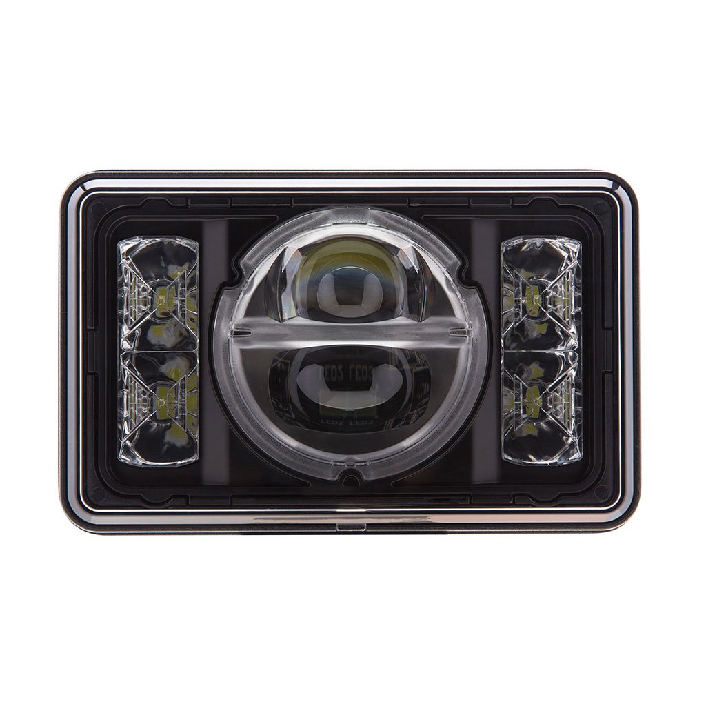 4" X 6" Led Black Projector Headlight Hi-Lo Beam Compatible With Peterbilt 357, 378, 379 | F236832