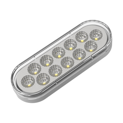 6” Oval Dual Function Multivoltage Led Lights - Red & White Led/Clear Lens | F238710