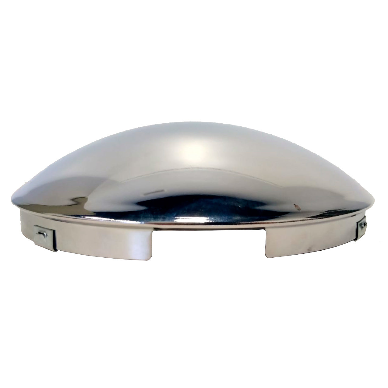 Chrome Steel Front Dome Style Hub Cap | 4 Notch Cut Out | F245696