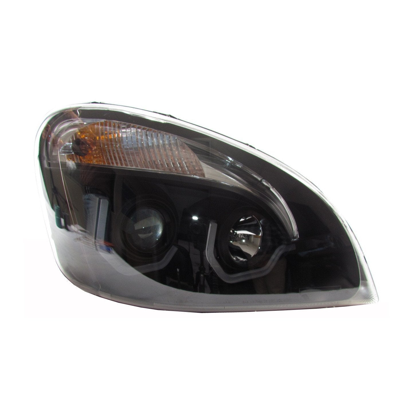 Black Housing Projector Headlight For Freightliner Cascadia, Passenger Side