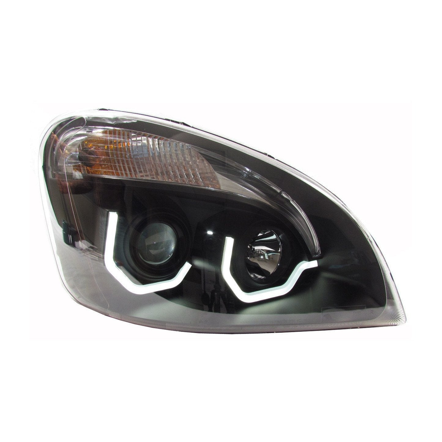 Black Housing Projector Headlight For Freightliner Cascadia, Passenger Side