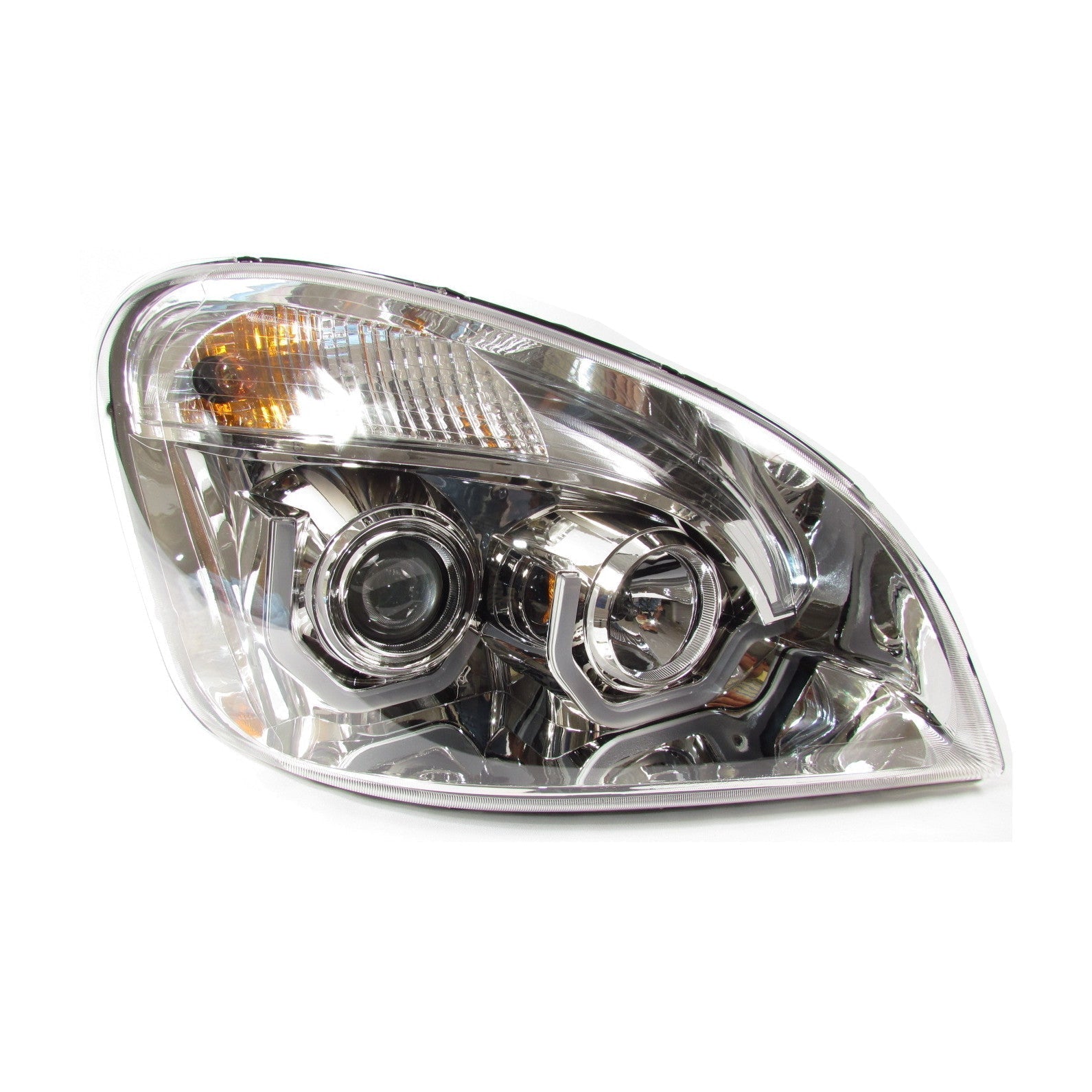 Chrome Housing Projector Headlight For Freightliner Cascadia - Passenger Side