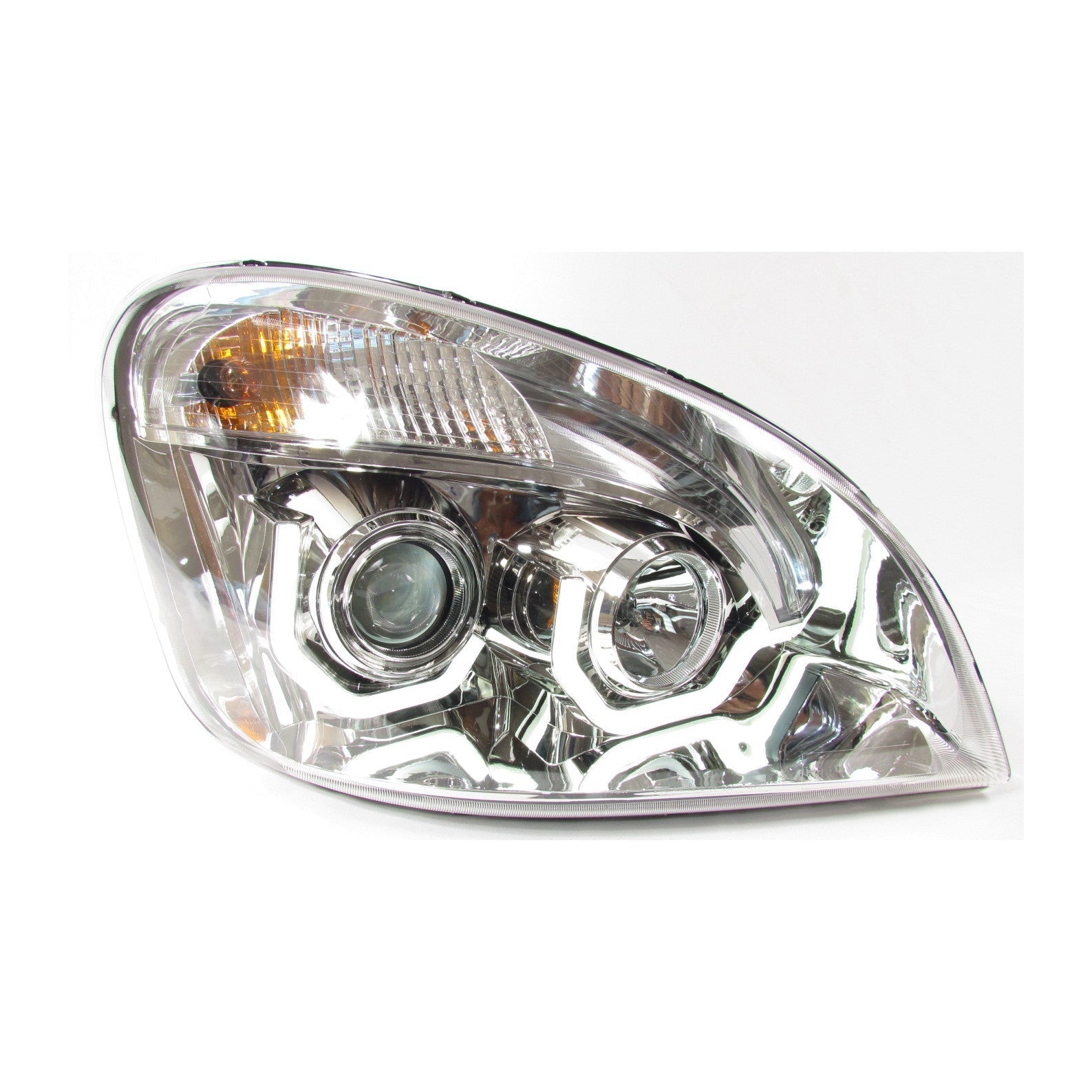 Chrome Housing Projector Headlight For Freightliner Cascadia - Driver Side