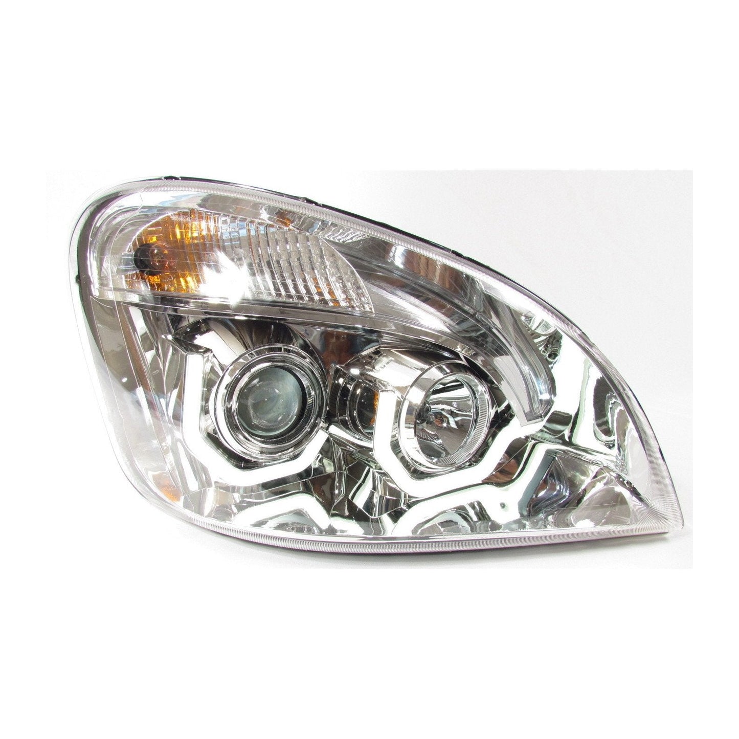 Chrome Housing Projector Headlight For Freightliner Cascadia - Passenger Side