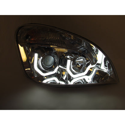 Chrome Housing Projector Headlight For Freightliner Cascadia - Driver Side