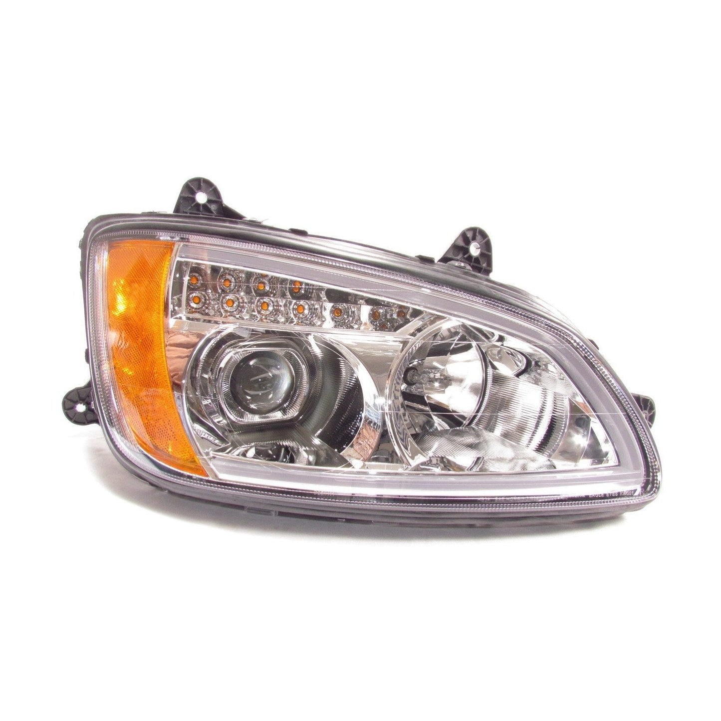 Chrome Projector Headlight W/Led Bar For Kenworth T660, Driver Side