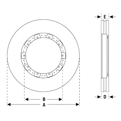 Air Disc Brake Rotor (Splined Type) for Caliper Bendix® ADB22X®, ADB22X®-LT