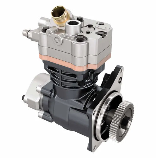 Single Cylinder Compressor - BA921 Style, Detroit Diesel DD13/DD15 - For Mercedes-Benz OM 471, 473 LA / 472 ø92 mm - 360 CC - Stroke 54 mm (Wide Mount Bolts at Bottom Flange)