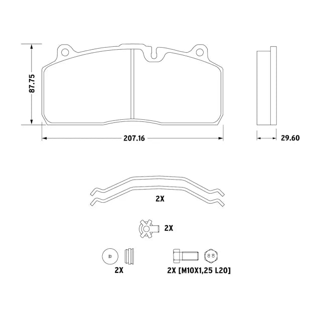 Air Disc Brake Pad Set for Caliper Haldex® DBT22LT DB22LT / FMSI D1583