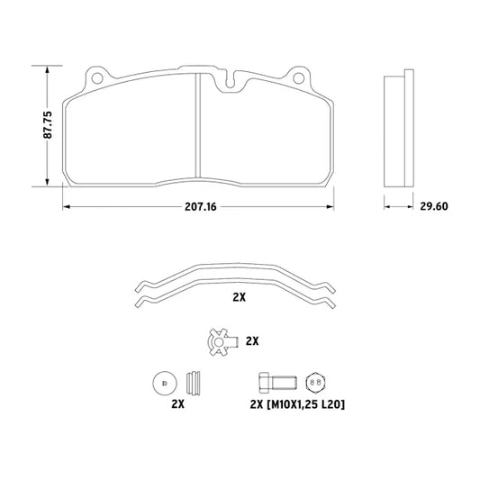 Air Disc Brake Pad Set for Caliper Haldex® DBT22LT DB22LT / FMSI D1583