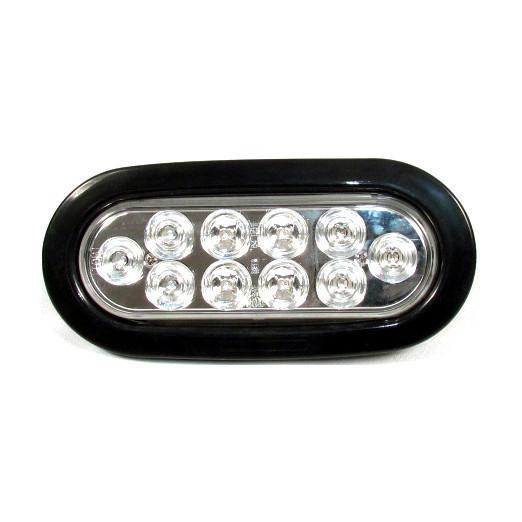 6" Red Oval Marker/Tail/Stop/Turn Led Light With 10 Leds And Clear Lens | F235186