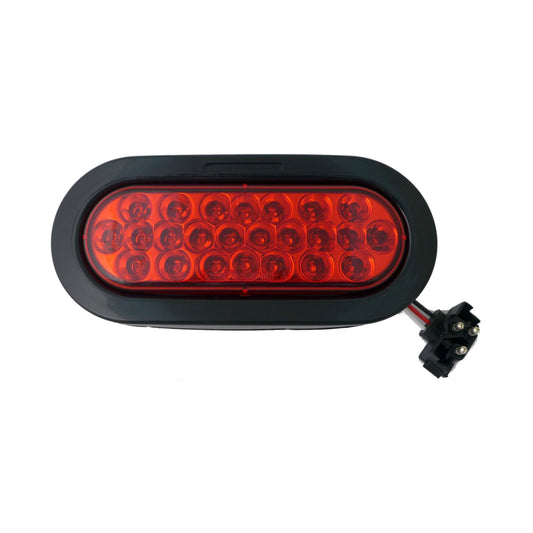 6" Red Oval Marker/Tail/Stop/Turn Led Light With 24 Leds And Red Lens | F235176